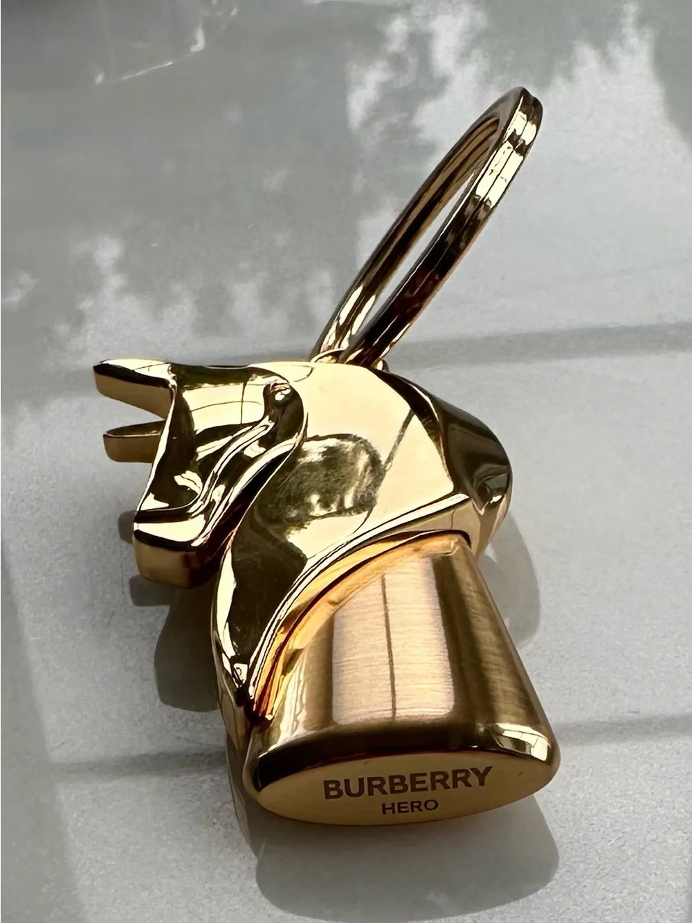 Burberry Hero Gold Horse Head Keychain Charm